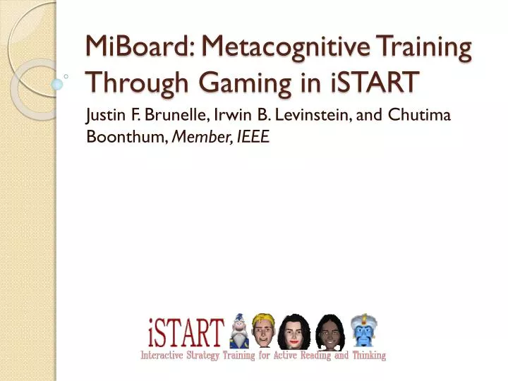 miboard metacognitive training through gaming in istart