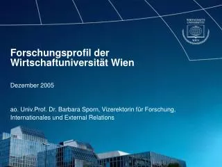 forschungsprofil der wirtschaftuniversit t wien