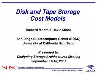 Disk and Tape Storage Cost Models