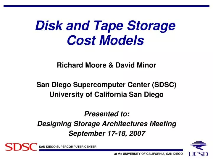 disk and tape storage cost models