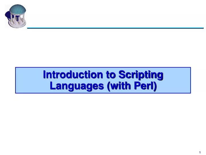 introduction to scripting languages with perl