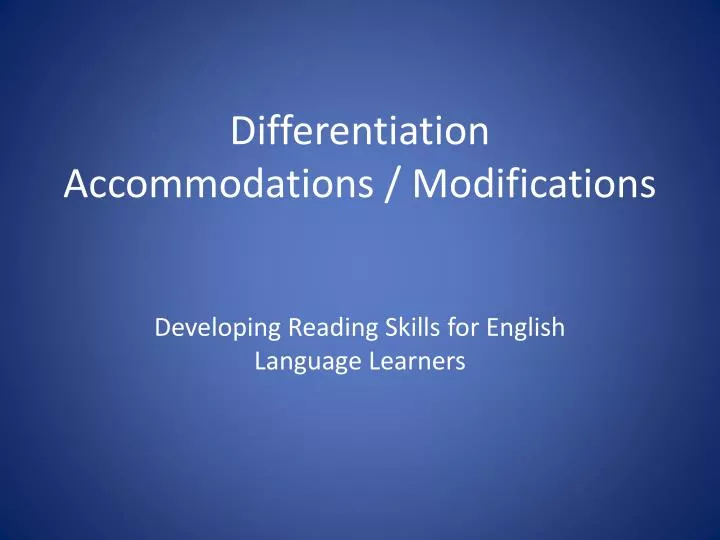 differentiation accommodations modifications