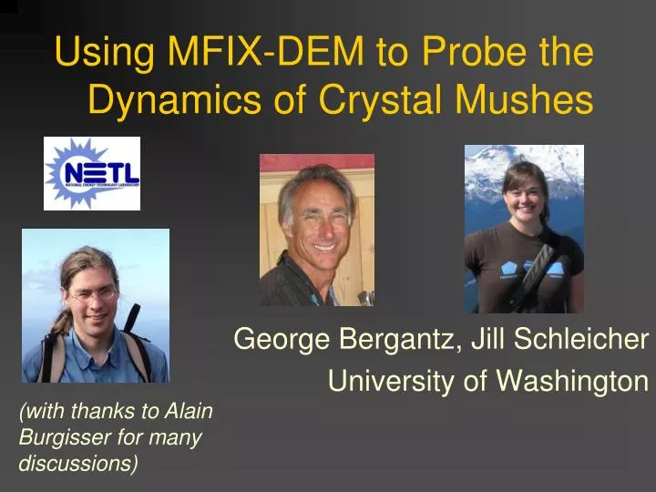 using mfix dem to probe the dynamics of crystal mushes