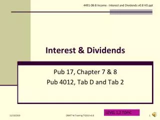 Interest &amp; Dividends