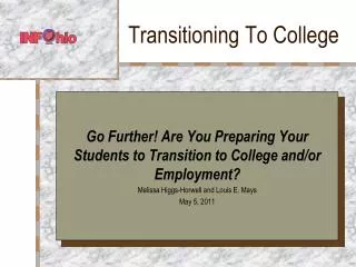 Transitioning To College