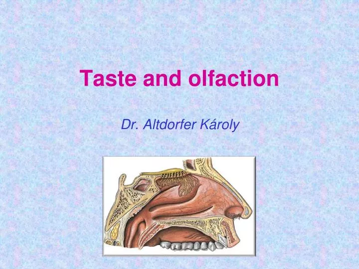 taste and olfaction dr altdorfer k roly