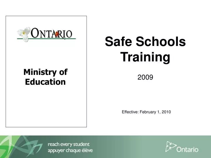 safe schools training 2009 effective february 1 2010