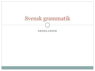svensk grammatik