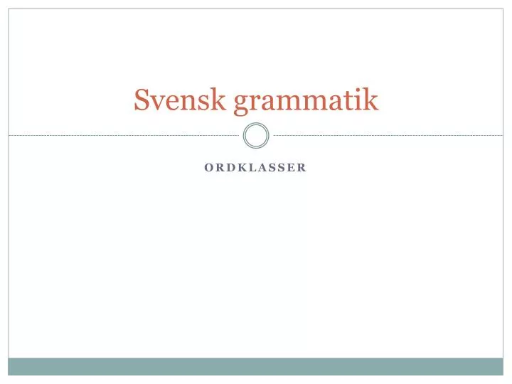 svensk grammatik