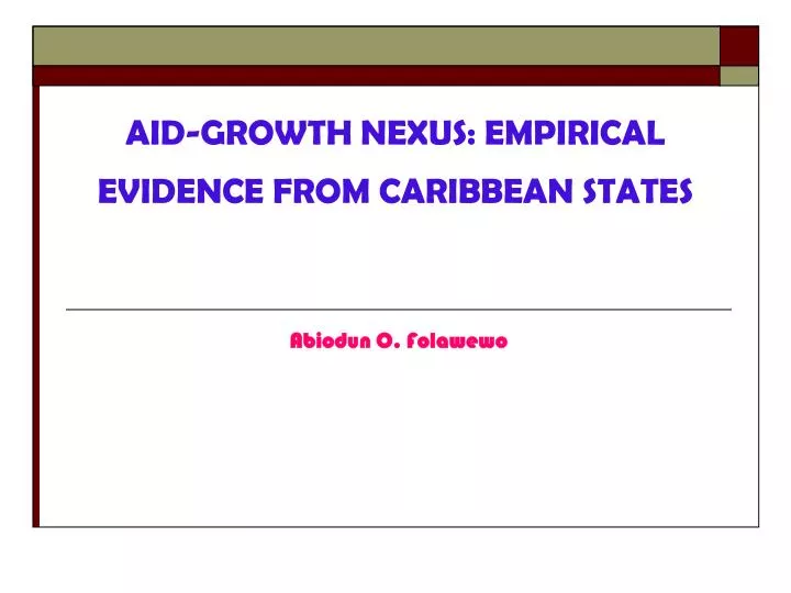 aid growth nexus empirical evidence from caribbean states