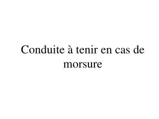 conduite tenir en cas de morsure