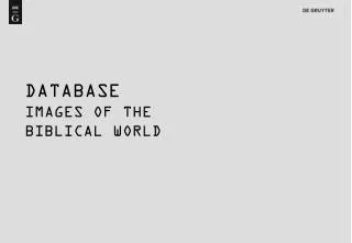 DATABASE IMAGEs of the biblical world