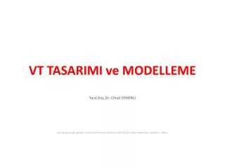 vt tasarimi ve modelleme