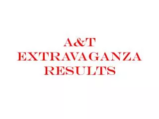 A&amp;T EXTRAVAGANZA RESULTS