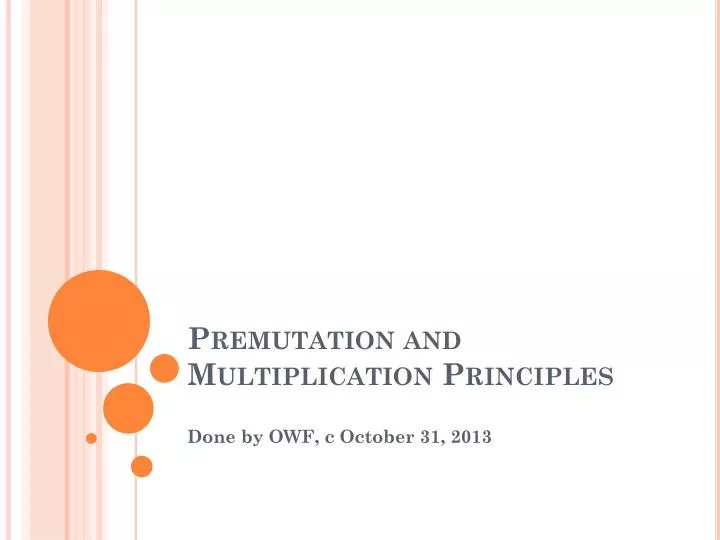 premutation and multiplication principles