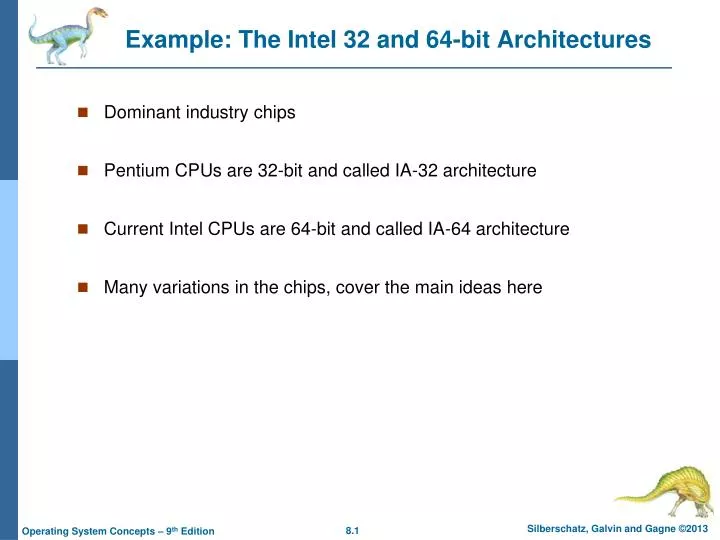 example the intel 32 and 64 bit architectures