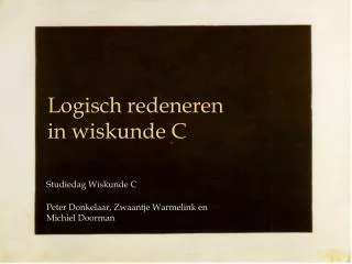 logisch redeneren in wiskunde c