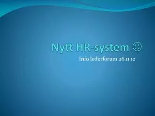 nytt hr system