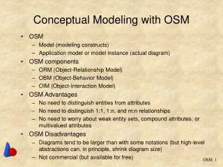 Conceptual Modeling with OSM