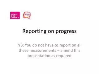 Reporting on progress