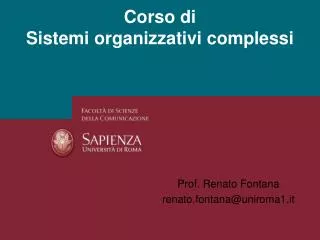 corso di sistemi organizzativi complessi