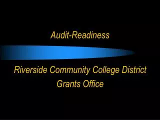 audit readiness