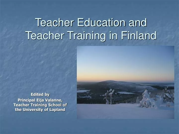 teacher education and teacher training in finland
