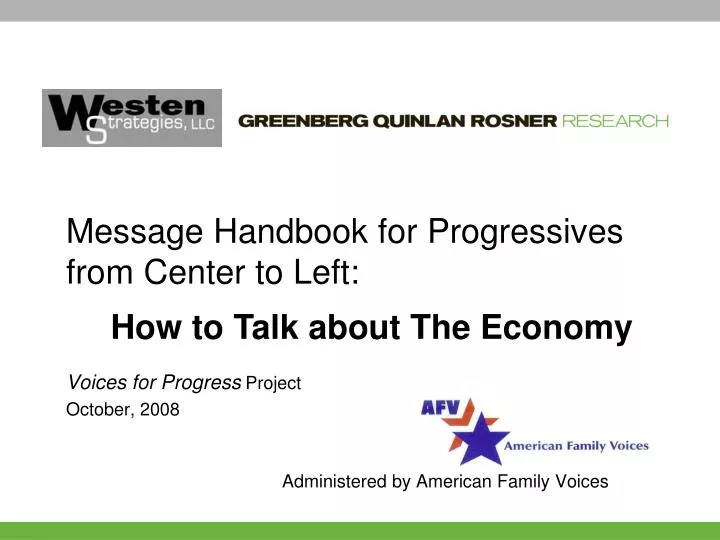 voices for progress project october 2008 administered by american family voices