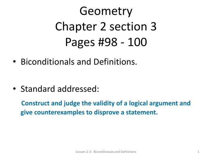 geometry chapter 2 section 3 pages 98 100