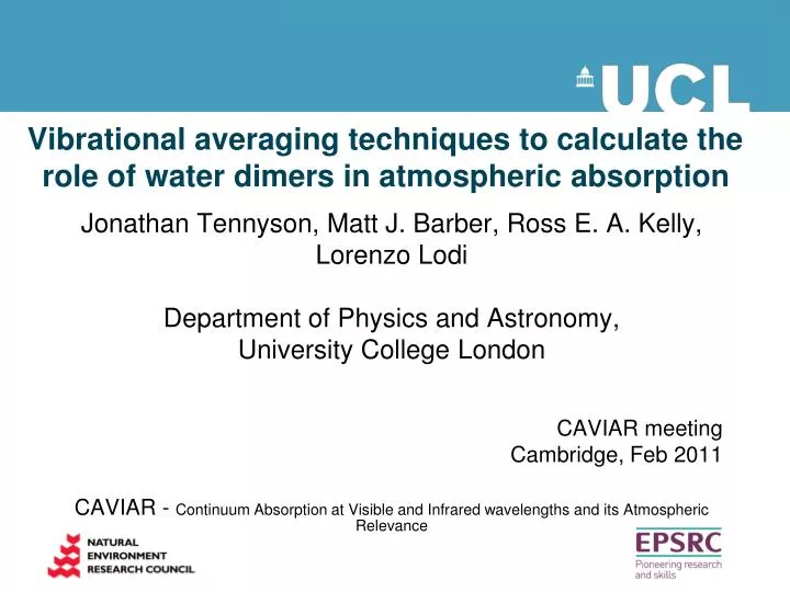 vibrational averaging techniques to calculate the role of water dimers in atmospheric absorption