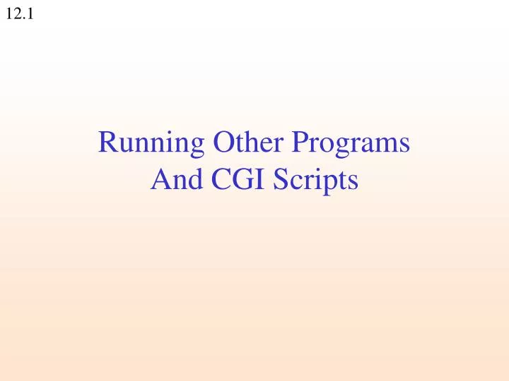 running other programs and cgi scripts