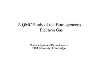 A QMC Study of the Homogeneous Electron Gas