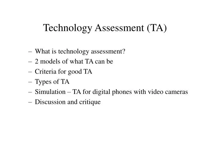 technology assessment ta