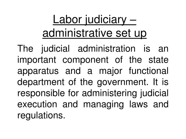 labor judiciary administrative set up