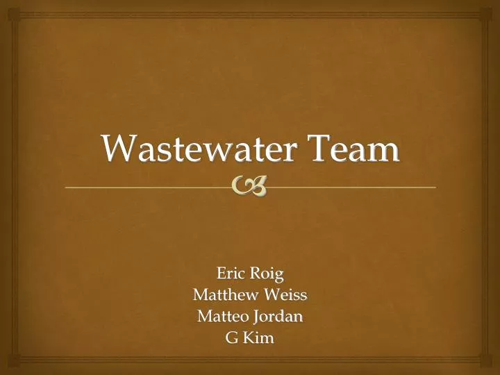wastewater team