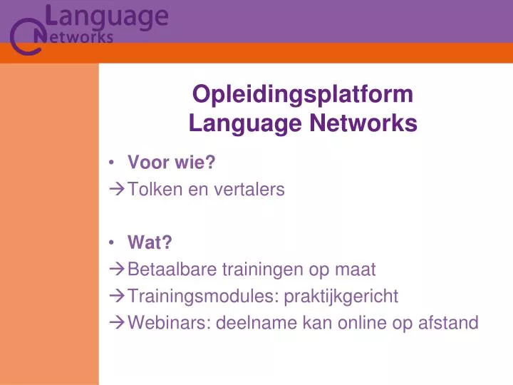 opleidingsplatform language networks