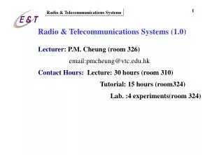 Radio &amp; Telecommunications Systems (1.0)
