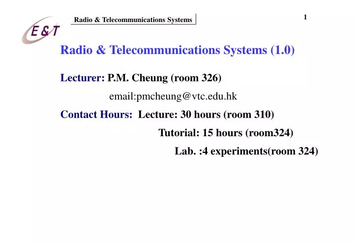 radio telecommunications systems 1 0