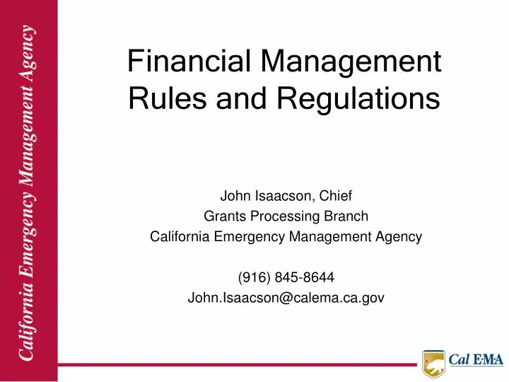 financial management rules and regulations