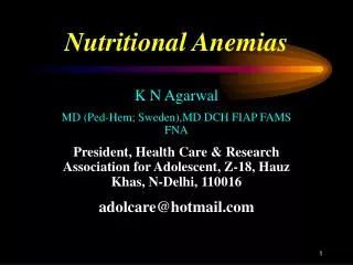 Nutritional Anemias