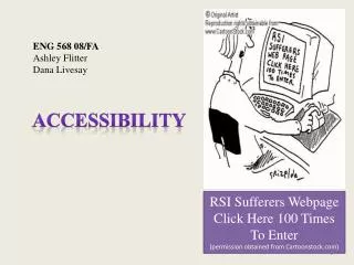 RSI Sufferers Webpage Click Here 100 Times To Enter (permission obtained from Cartoonstock)