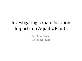 Investigating Urban Pollution Impacts on Aquatic Plants