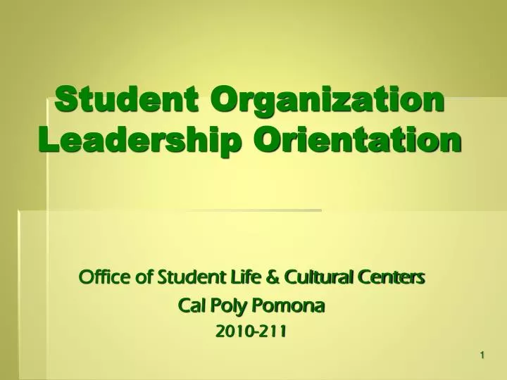 student organization leadership orientation