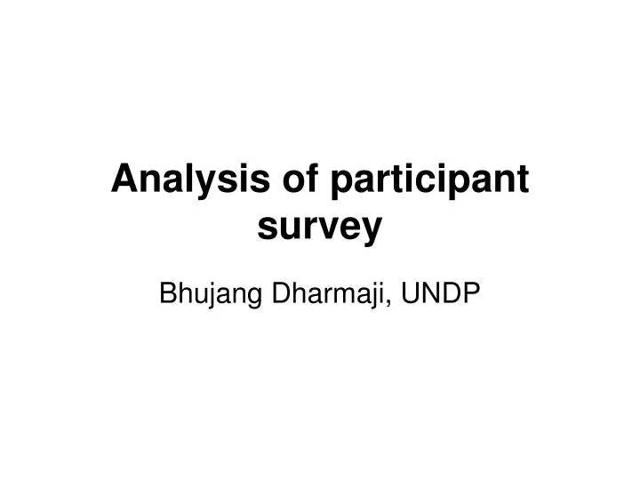 analysis of participant survey