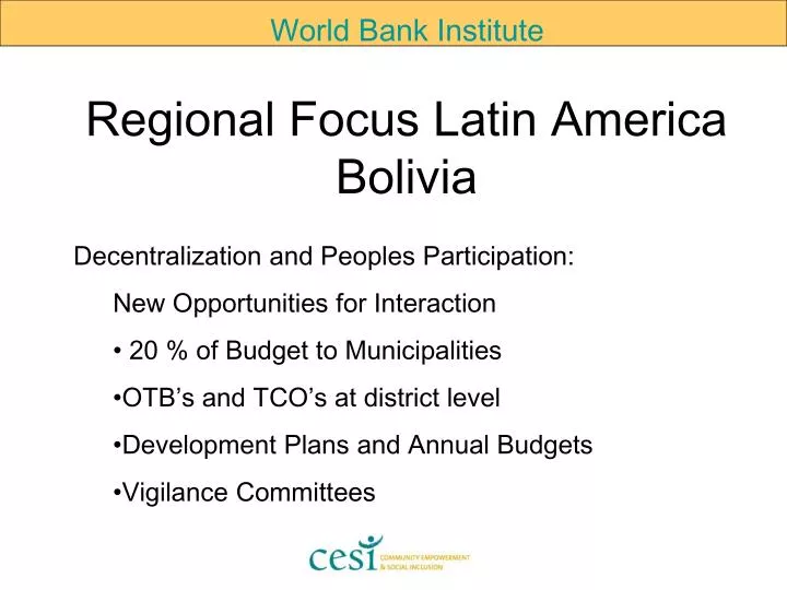 regional focus latin america bolivia