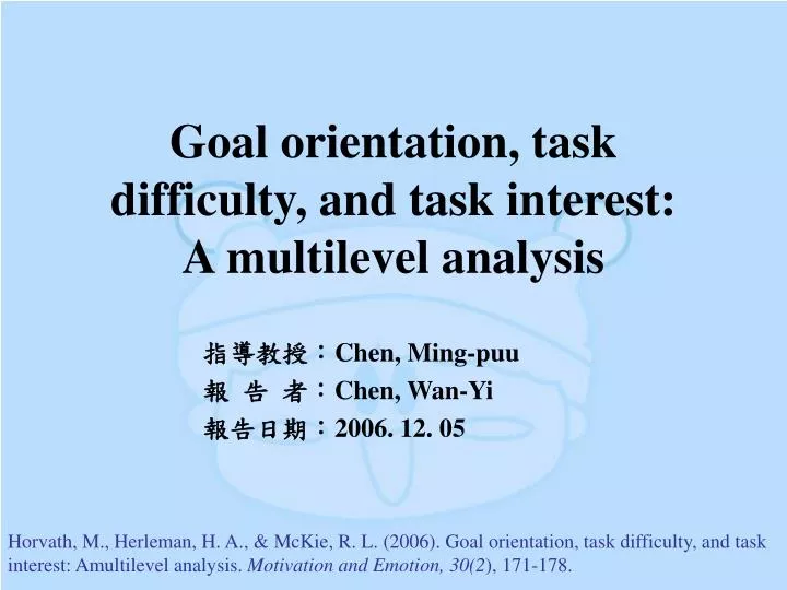 goal orientation task difficulty and task interest a multilevel analysis