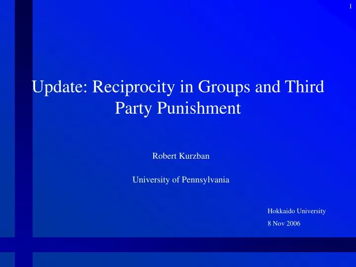 update reciprocity in groups and third party punishment