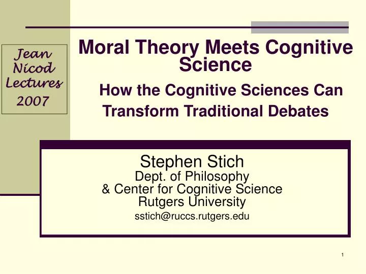 moral theory meets cognitive science how the cognitive sciences can transform traditional debates