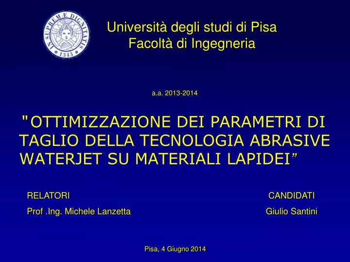 universit degli studi di pisa facolt di ingegneria