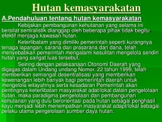 hutan kemasyarakatan